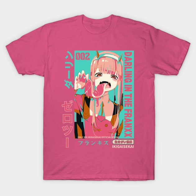 Indulging in Honey-Glazed Meat - Zero Two T-Shirt by IKIGAISEKAI